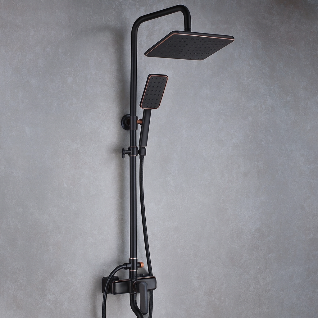 Coloana de Dus Negru Antichizat 1734 3 Functii din Alama Sanitara