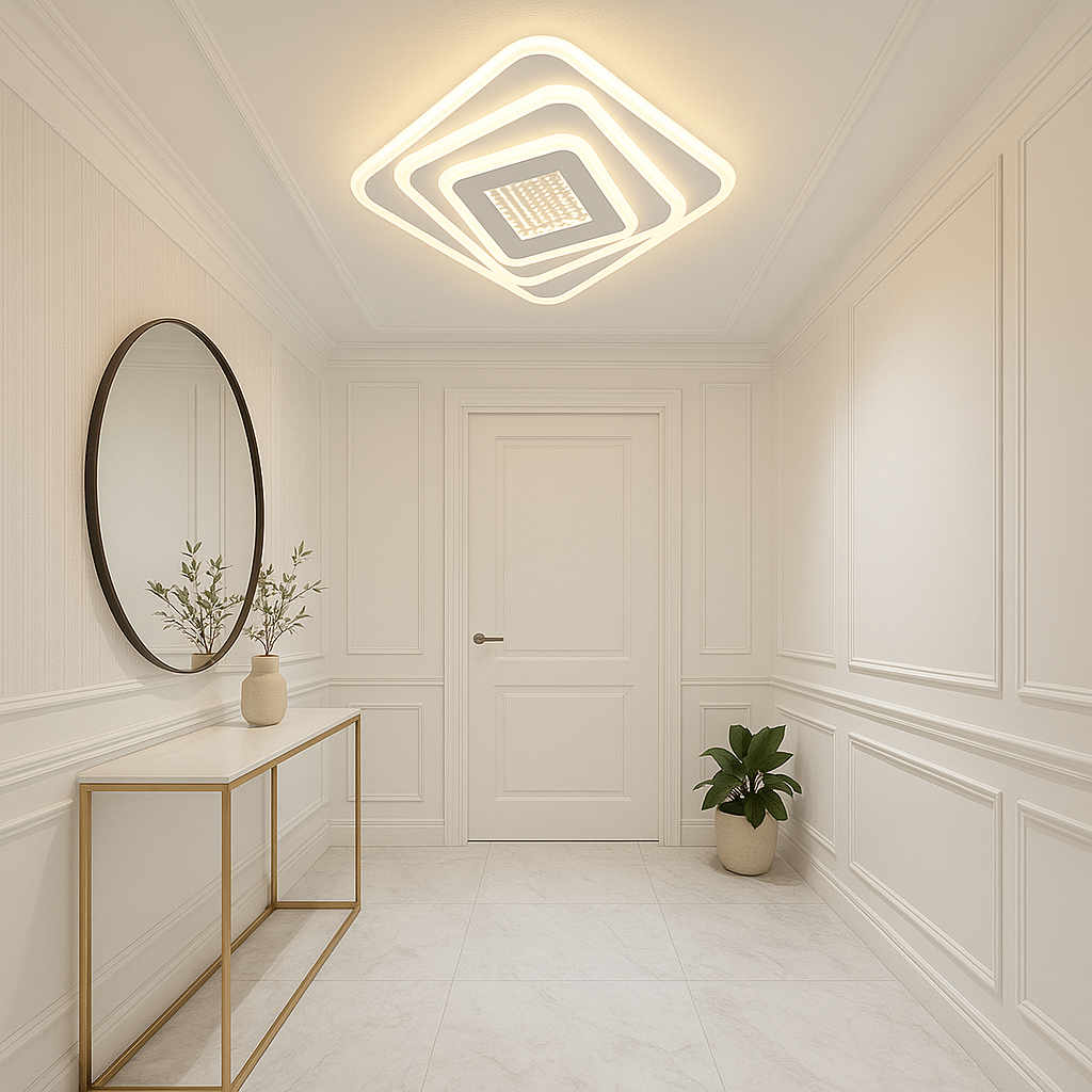 LUSTRA LED 40W GALAXY 3D SQUARE Echivalent 200W ALBA / 24CM / 3D OGLINDA Lighting Fixtures