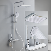 Coloana de Dus 4 Functii 1807 Cromata cu Polita din Sticla Alba