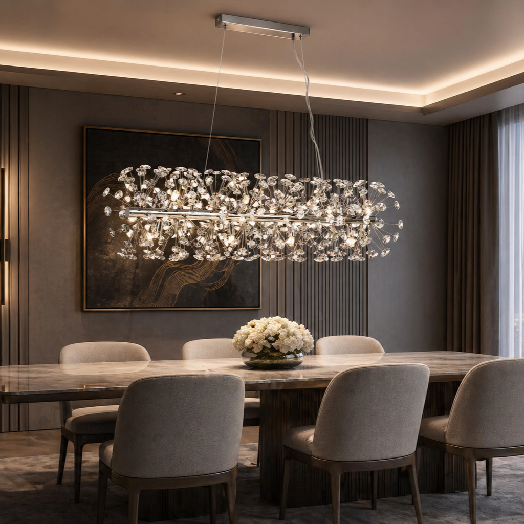 Lustra Suspendata Crystal Dandelion Silver LINIAR