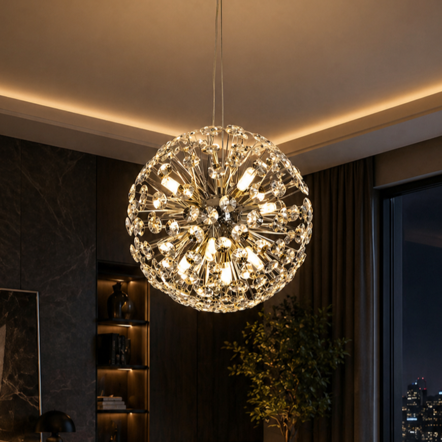 Lustra Suspendata Crystal Dandelion Silver 60CM