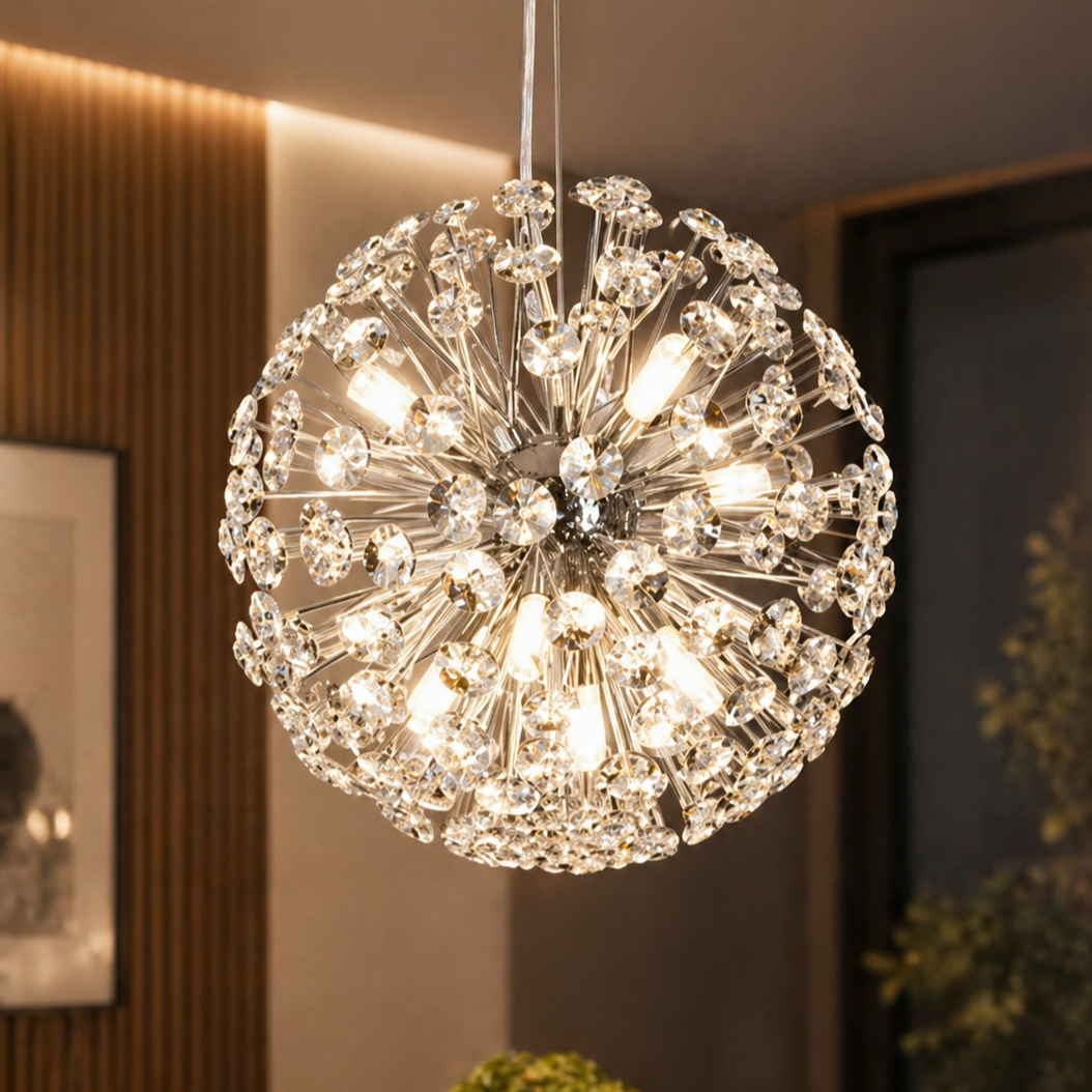 Lustra Suspendata Crystal Dandelion Silver 60CM