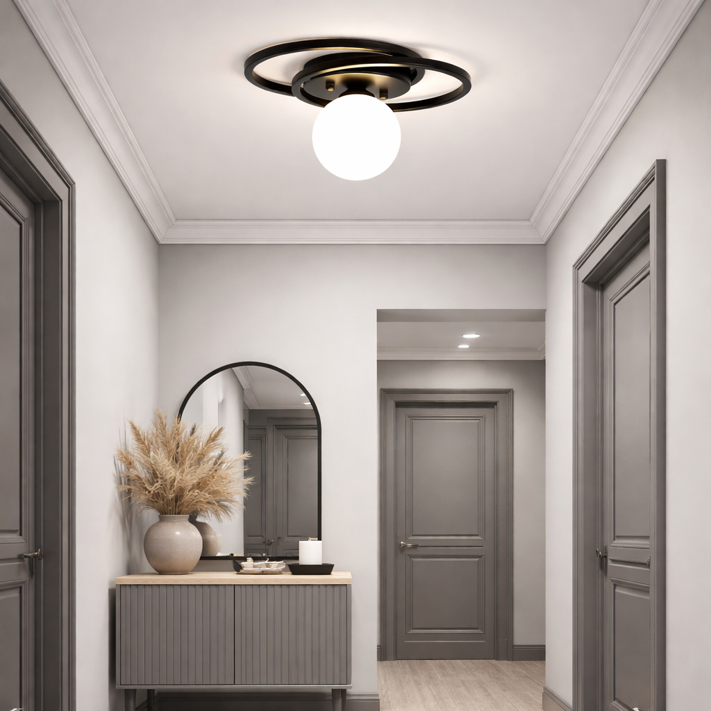 Lustra FIERA Black Abajur Mat 1xE27