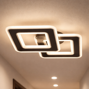 Aplica LED Square GRIDLINE Neagra Echivalent 300W Telecomanda