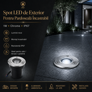 Spot LED de Exterior Pentru Pardoseala Incastrabil 1W