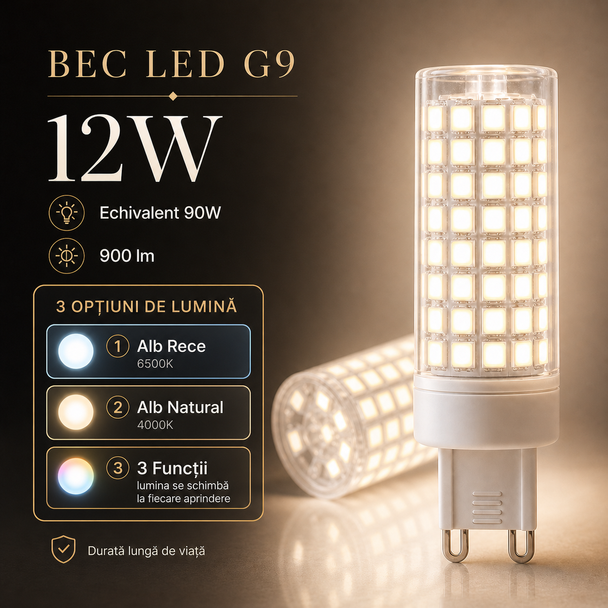 Bec LED G9 12W Echivalent 90W Ceramica