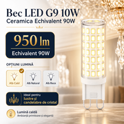 Bec LED G9 10W Ceramica Echivalent 90W