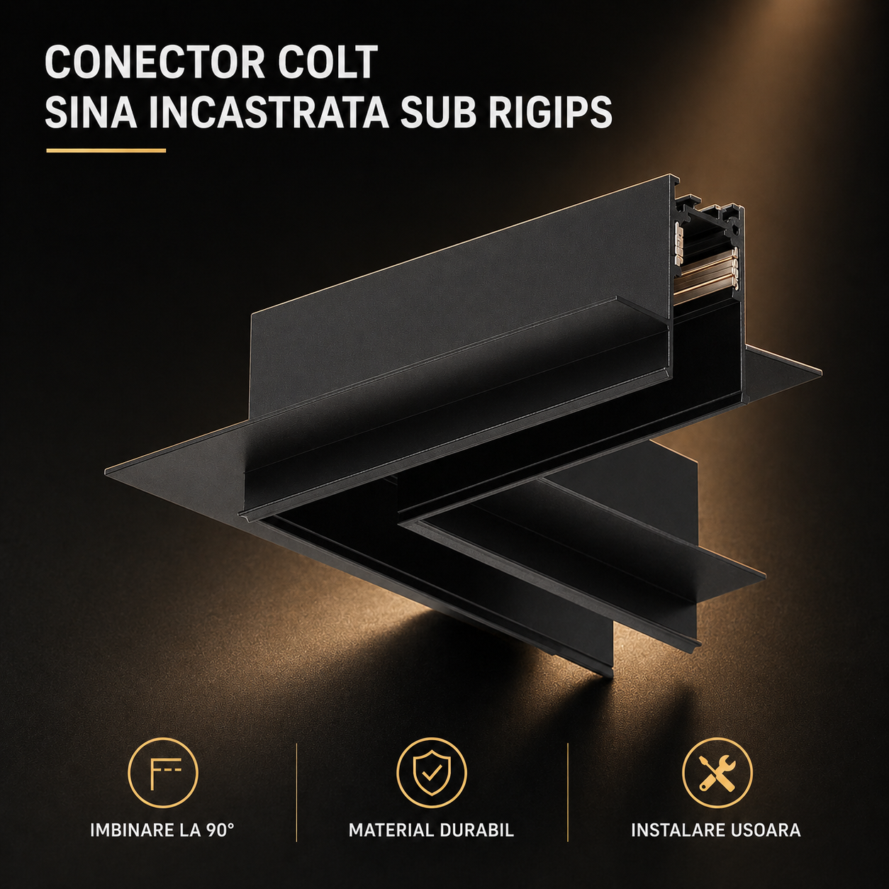 Conector Colt Sina Incastrata Sub Rigips Magnetica