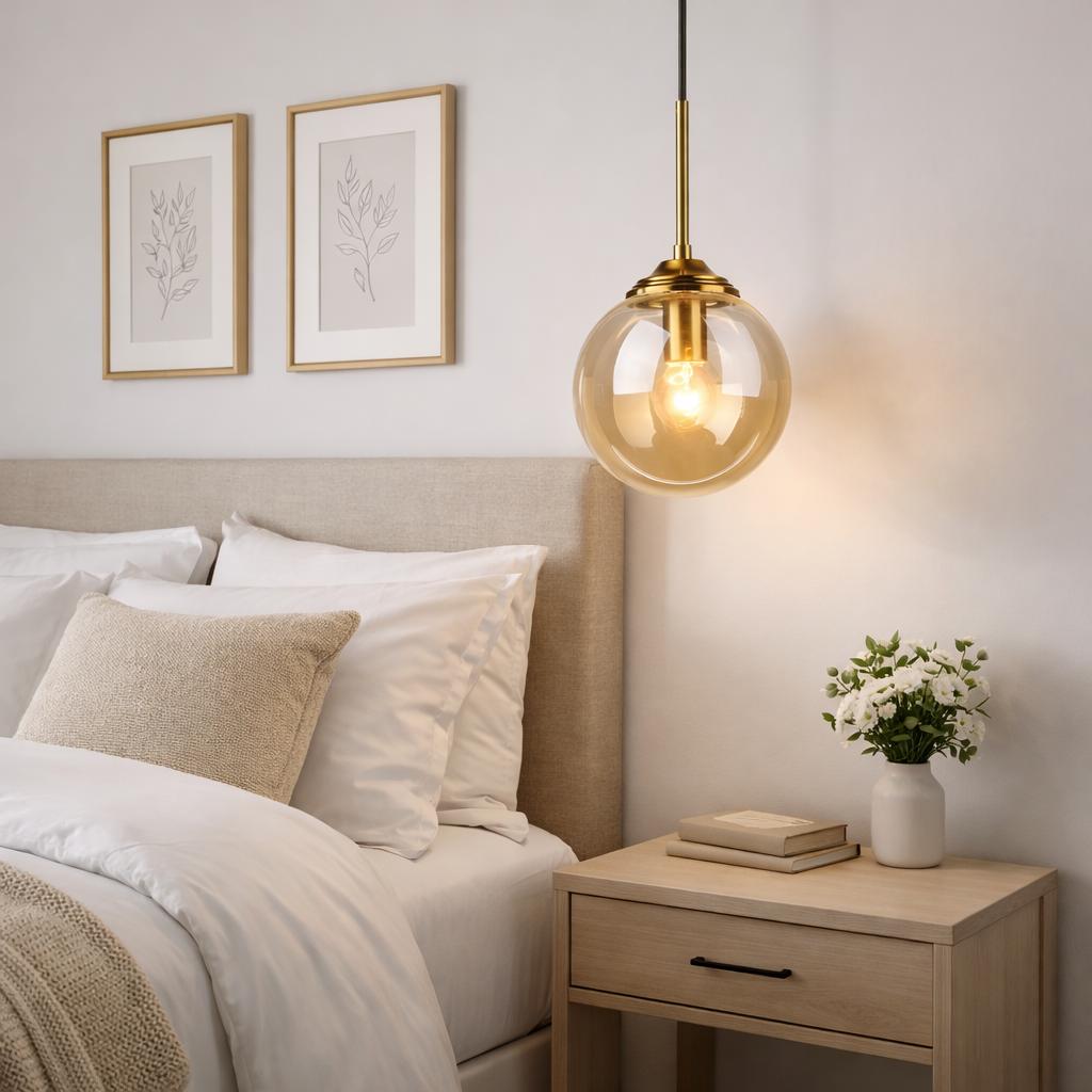 Pendul Nordic Abajur Amber Gold MX136/1P