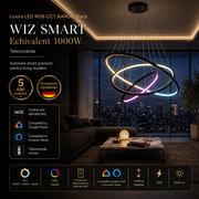 Lustra LED RGB-CCT AARON Black WIZ SMART Echivalent 1000W Telecomanda