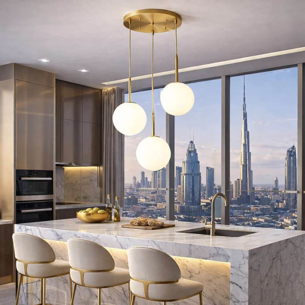 Lustra Abajur Mat GOLD LUXURY STAIRCASE 3XE27