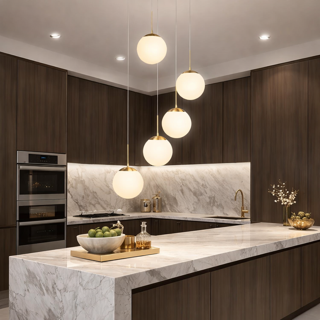 Lustra Abajur Mat GOLD Luxury STAIRCASE 5XE27