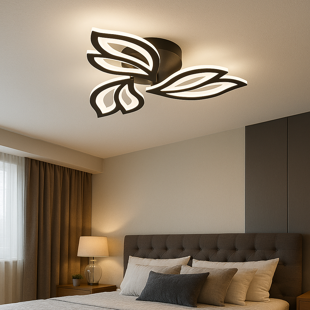 Lustra LED Mini Anemone Black Echivalent 300W Telecomanda