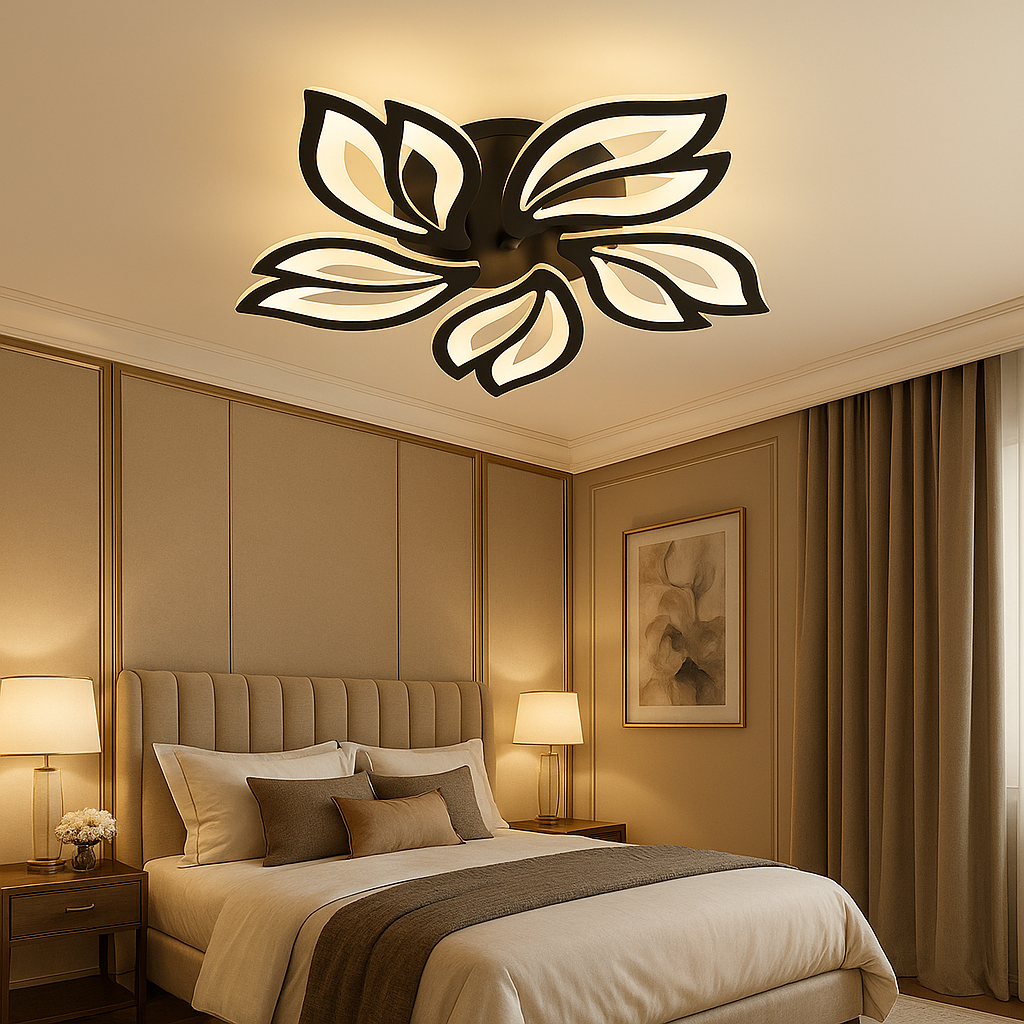 Lustra LED ANEMONE Black Echivalent 500W Telecomanda