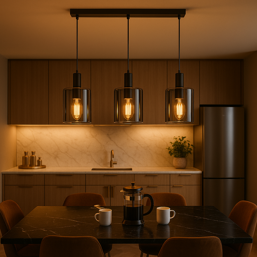 Lustra Abajur Fumuriu SAVIO Suport Liniar 3xE27