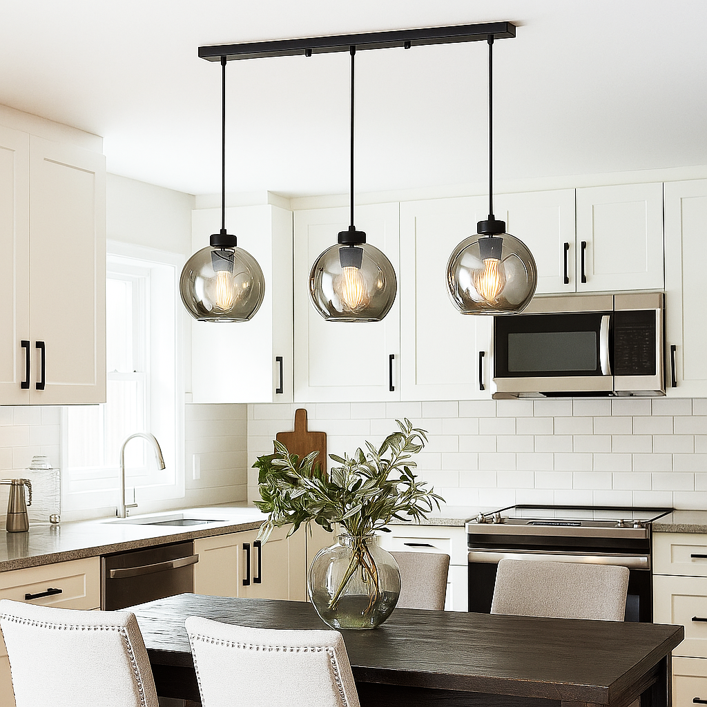 Lustra Abajur Fumuriu FIORE Suport Liniar 3xE27