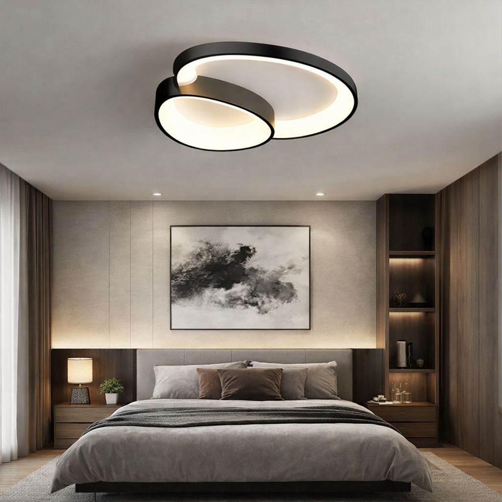 Lustra LED HALO DUO Black Echivalent 800W Telecomanda
