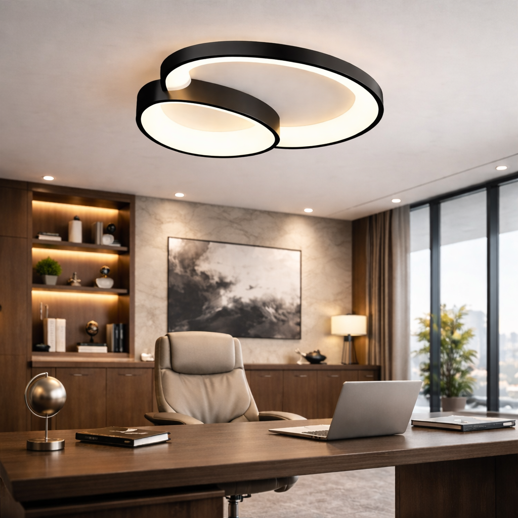 Lustra LED HALO DUO Black Echivalent 800W Telecomanda