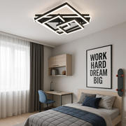 Lustra LED ALLIS SQUARES Black Echivalent 800W Telecomanda