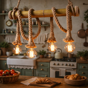 Lustra Retro Design Bamboo 4XE27