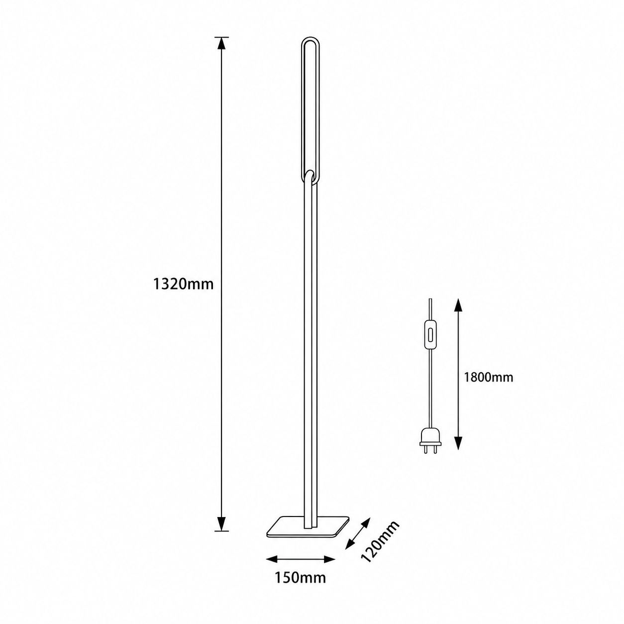 Lampadar Modern LED Premium Black OMIRA 130CM
