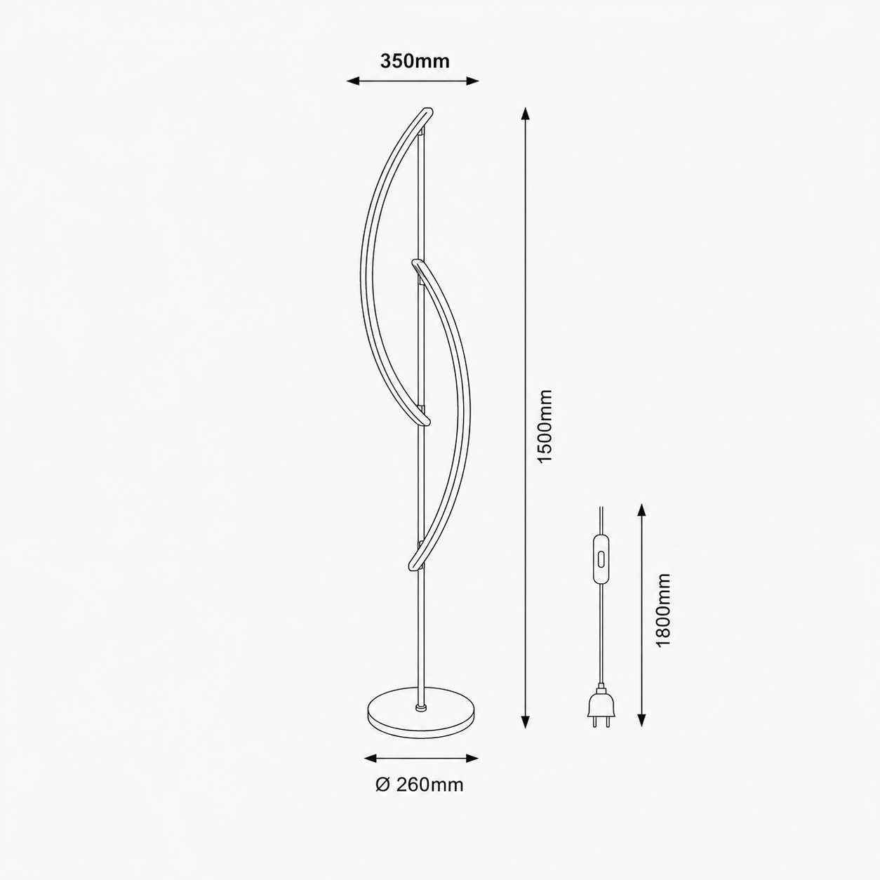 Lampadar Modern LED Premium Silver ORIVA 150CM