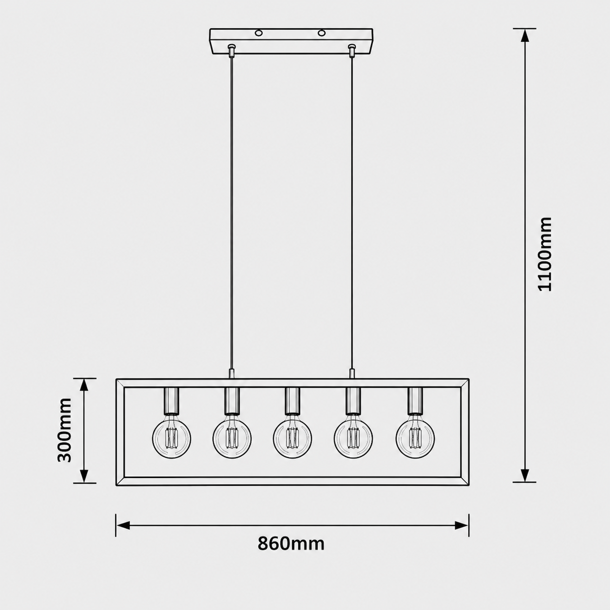 Lustra Suspendata Liniara Vintage LEMARA 5xE27 Premium