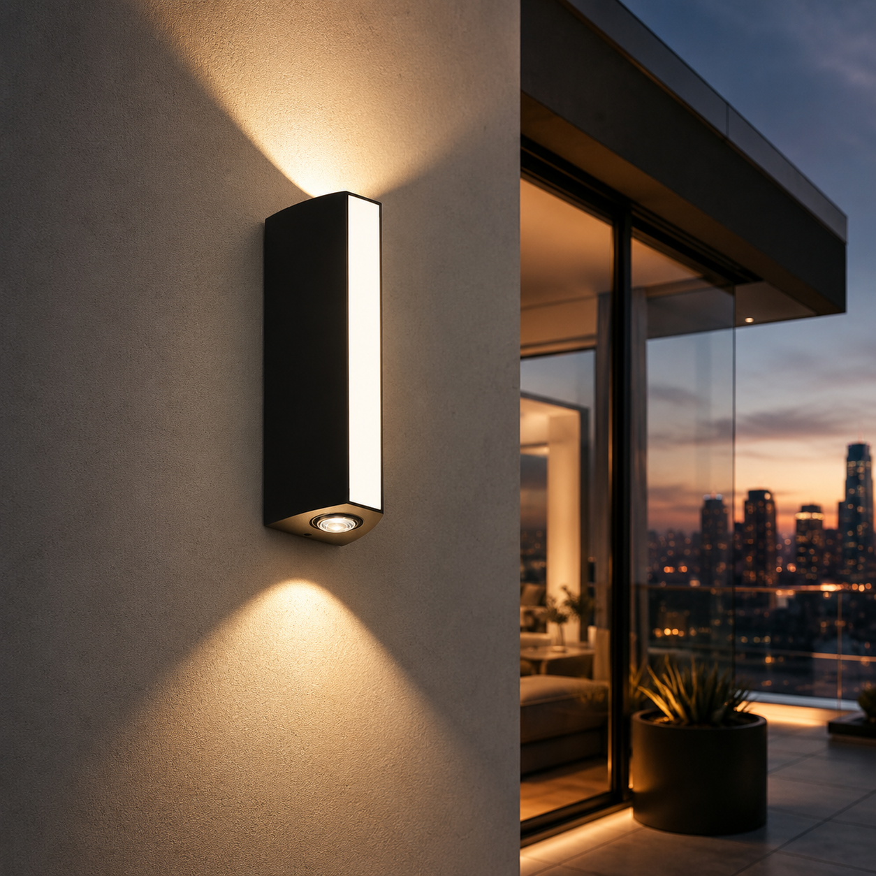 Aplica LED Exterior 8W Neagra Iluminare 3 unghiuri