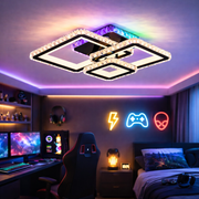 Lustra LED Kalista Black Cristal RGB Echivalent 500W Telecomanda