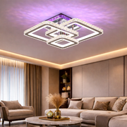 Lustra LED Kalista Chrome Cristal RGB Echivalent 500W Telecomanda