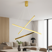 Lustra LED 3 Geometric GOLD LINES Suspendata Echivalent 400W
