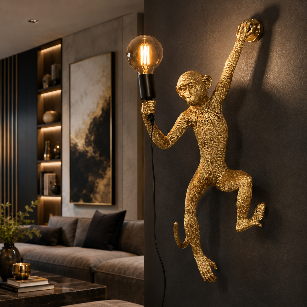 Aplica Monkey Gold 60cm Premium