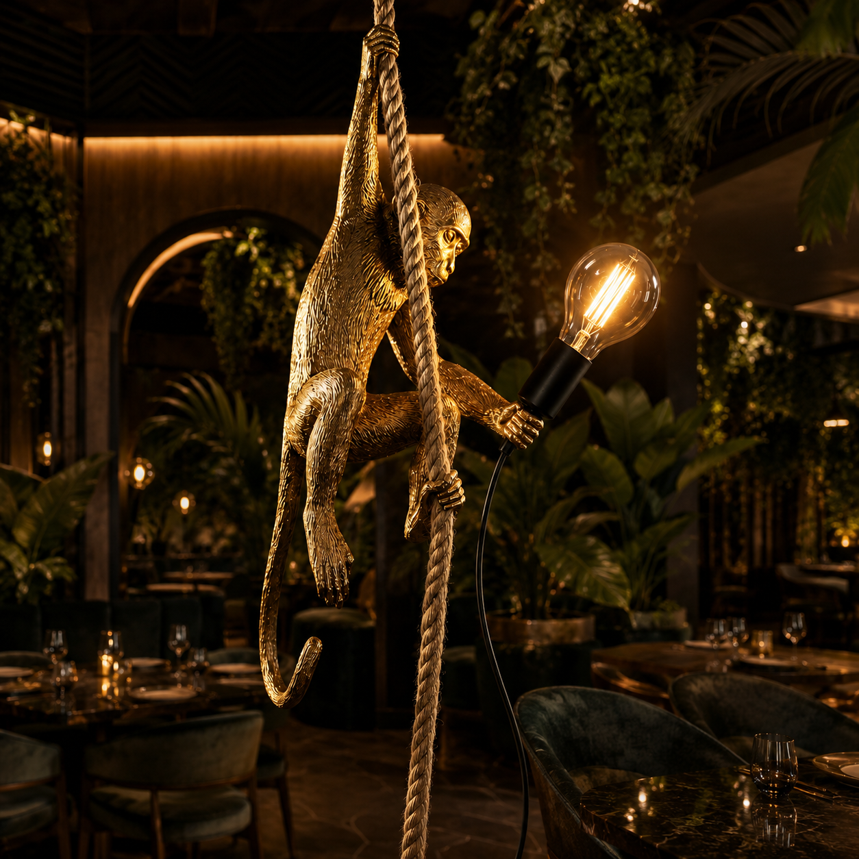 Pendul Monkey Gold 70cm Premium