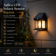 Aplica LED Solara Senzor Bayern Exterior 3W IP44