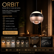 Pendul LED Orbit Pull Down 3 lumini din buton, Dimabil