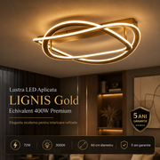 Lustra LED Aplicata LIGNIS Gold Echivalent 400W Premium