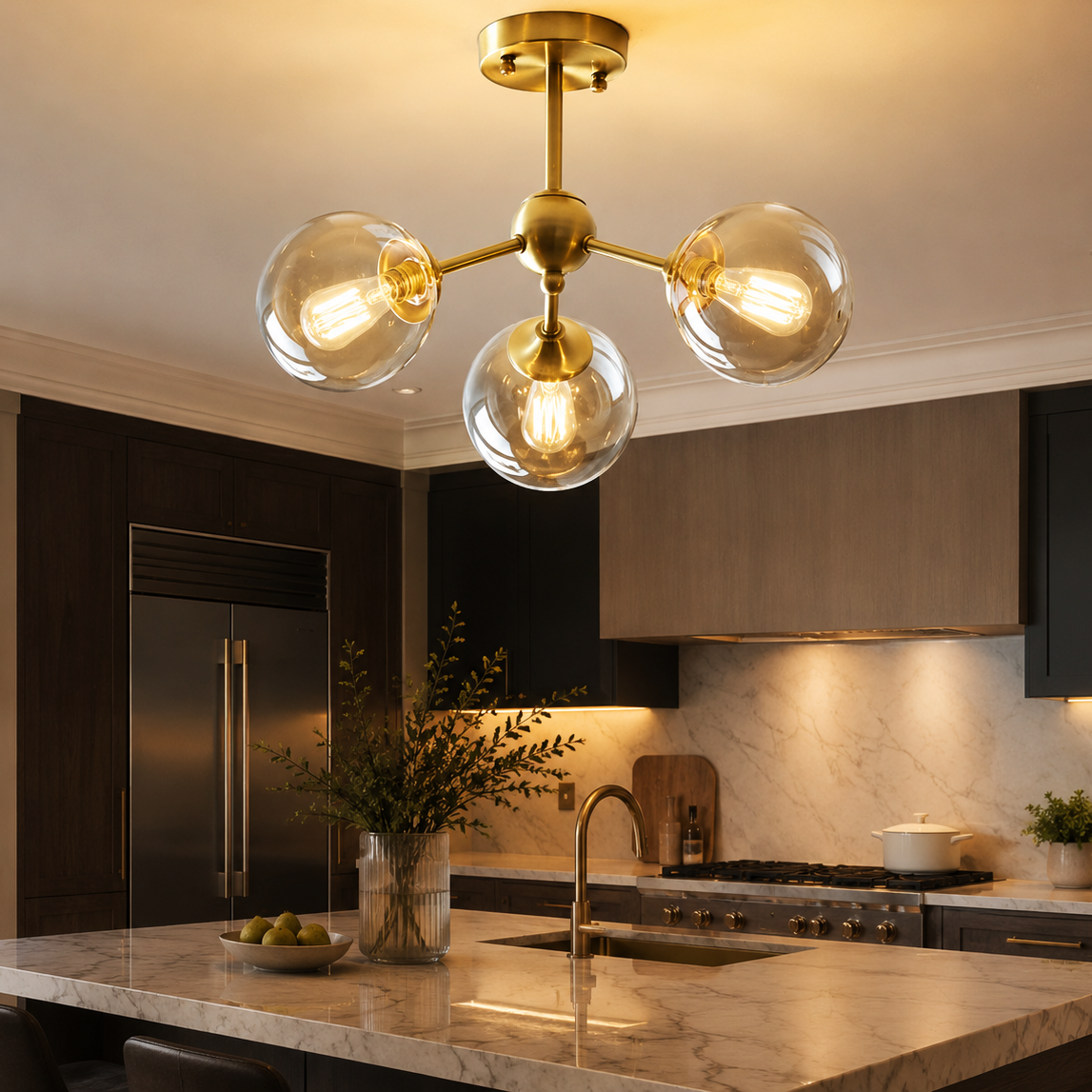 Lustra Abajur Transparent GOLD 3xE14 Mario