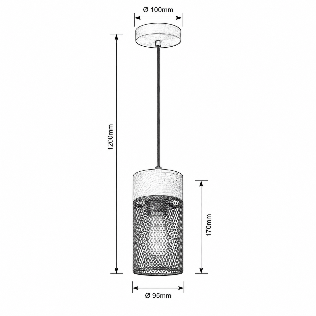 Pendul Vintage TIVANO 1xE27 Premium