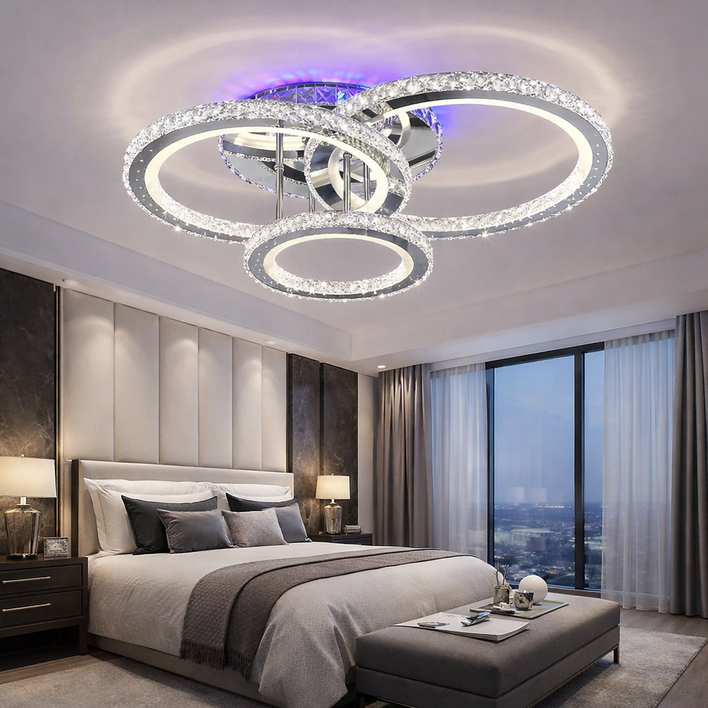 Lustra LED Cristal Ciryla Chrome RGB Echivalent 500W