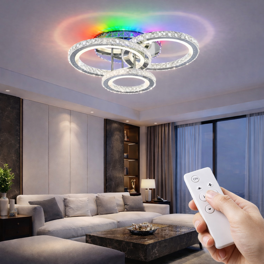 Lustra LED Cristal Ciryla Chrome RGB Echivalent 500W