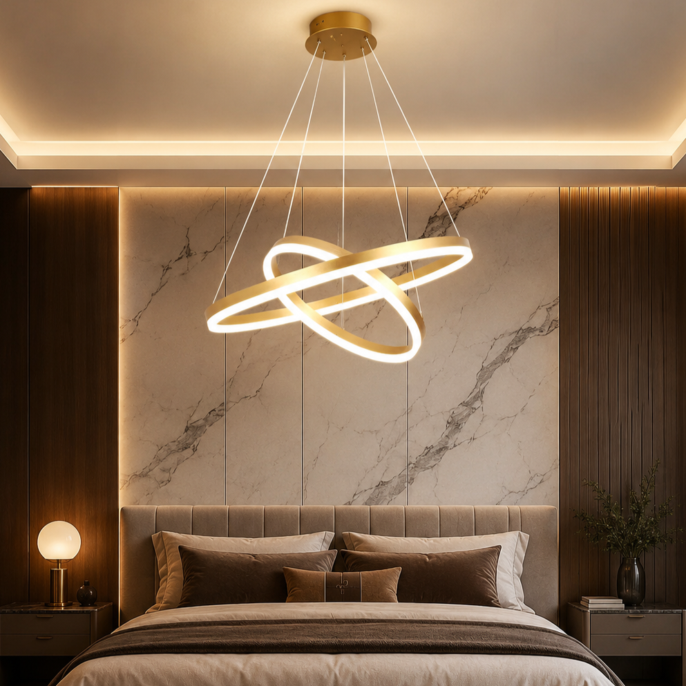 Lustra LED WONDERLAND Gold 2 Segmente Echivalent 400W Telecomanda
