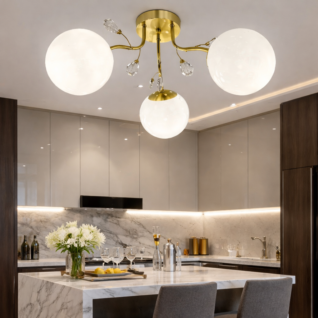 Lustra Abajur Mat Aplicata 3xE27 Gold Glamour