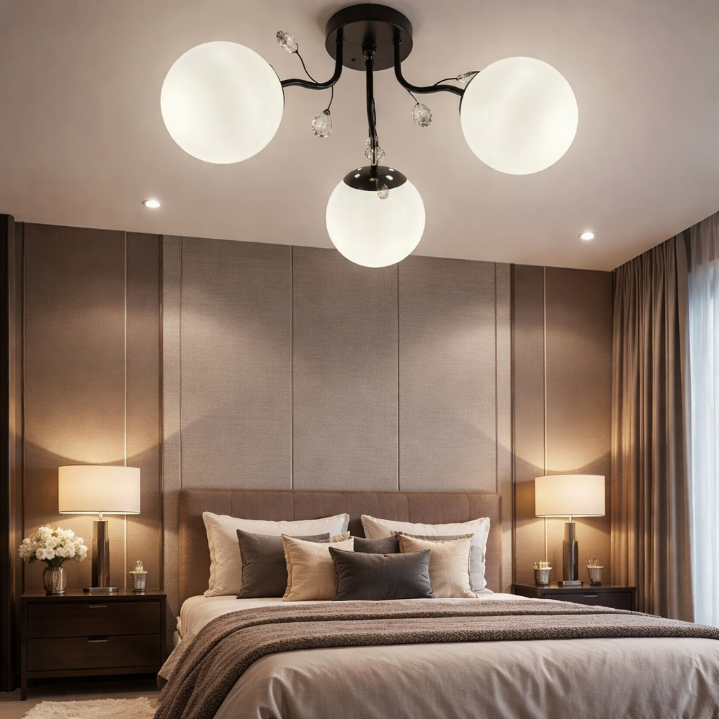 Lustra Abajur Mat Aplicata 3xE27 Black Glamour