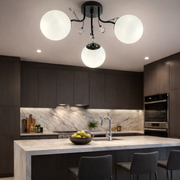 Lustra Abajur Mat Aplicata 3xE27 Black Glamour