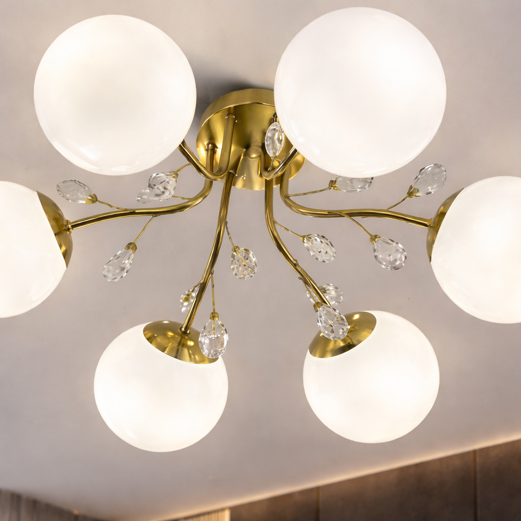 Lustra Abajur Mat Aplicata 6xE27 Gold Glamour