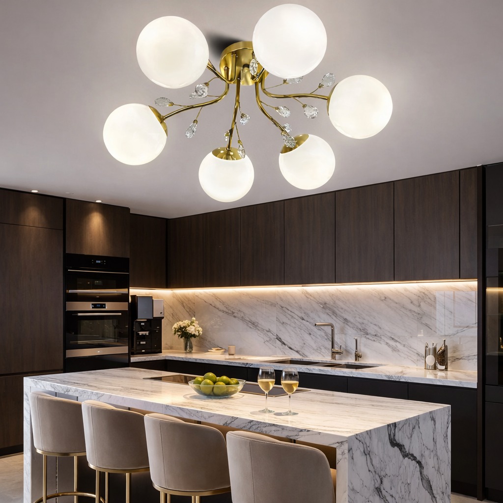 Lustra Abajur Mat Aplicata 6xE27 Gold Glamour