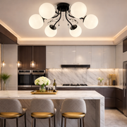 Lustra Abajur Mat Aplicata 6xE27 Black Glamour