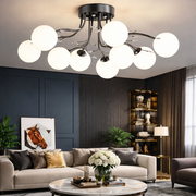 Lustra Abajur Mat Aplicata 9xE27 Black Glamour