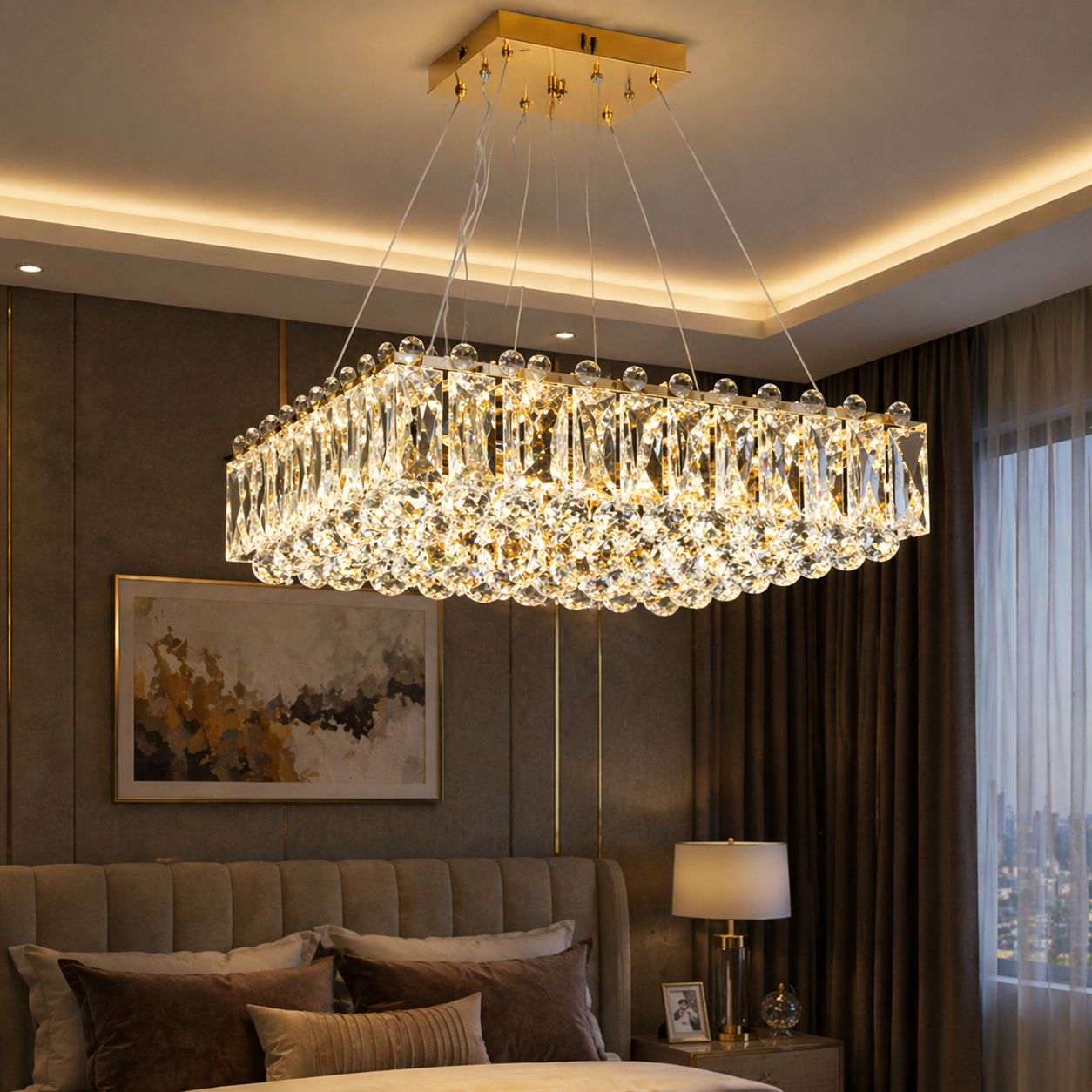 Candelabru LED Cristal Square Mirage Echivalent 800W