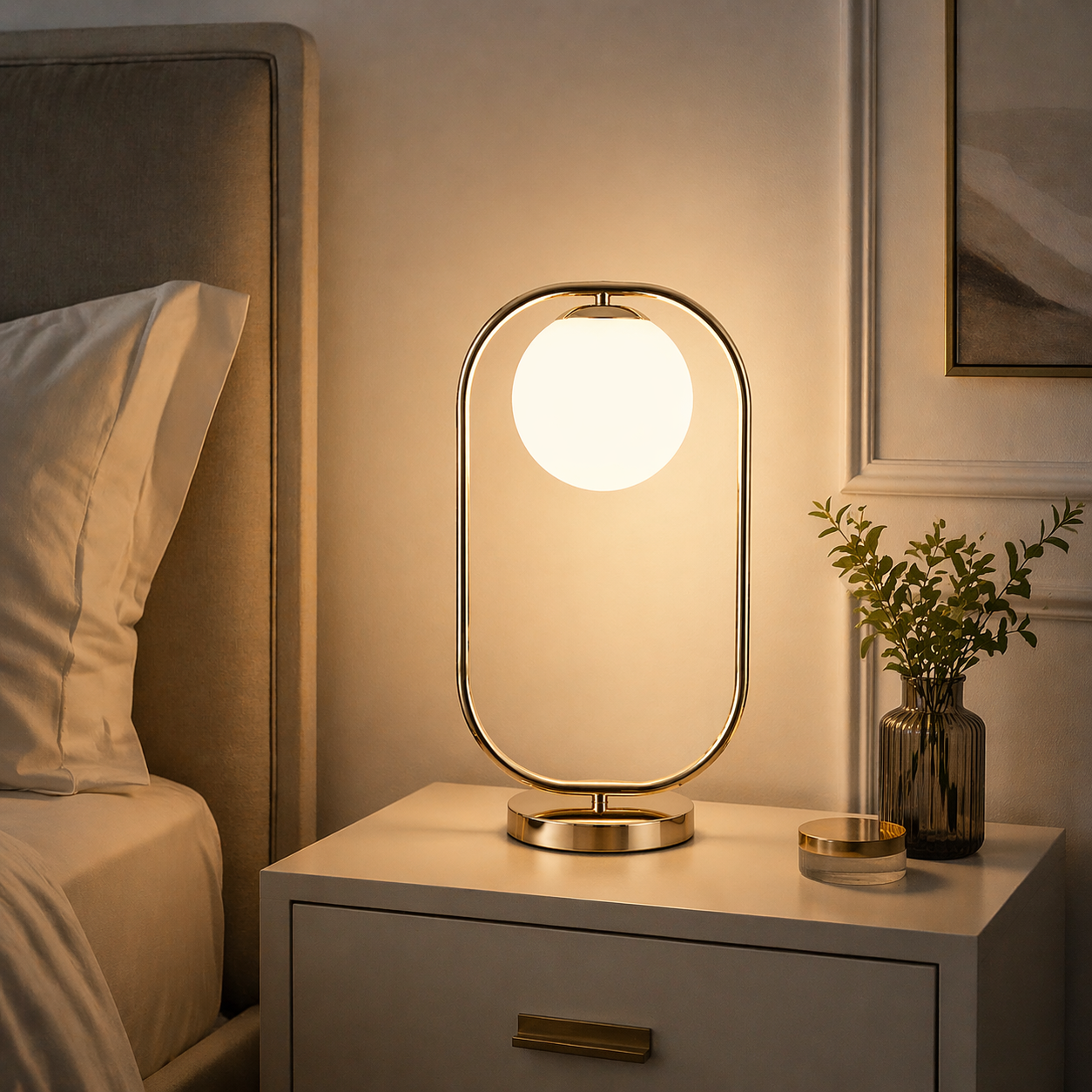 Veioza Cu Abajur Auris Gold 45CM